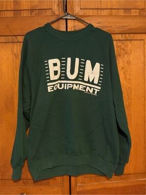 Vintage ‘BUM Equipment’ Men's Crewneck - Forest Green